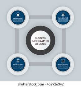 Infographic design on the grey background. Eps 10 vector file.