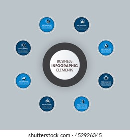 Infographic design on the grey background. Eps 10 vector file.
