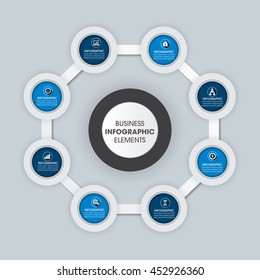 Infographic design on the grey background. Eps 10 vector file.