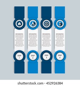 Infographic design on the grey background. Eps 10 vector file.