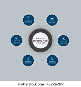 Infographic design on the grey background. Eps 10 vector file.