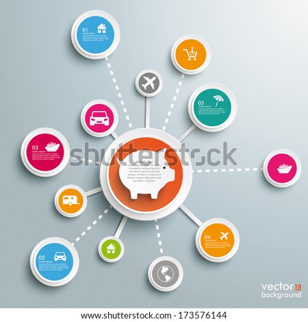 Infographic design on the grey background. Eps 10 vector file.