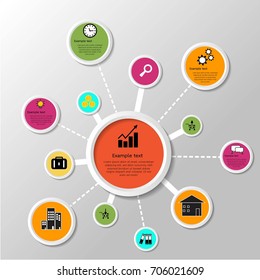 Infographic design on the grey background.Vector illustration