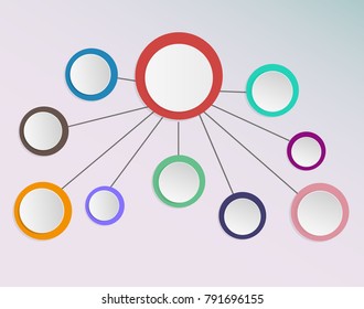 Infographic design on the white-pink background. Vector illustration