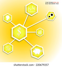 Infographic design on the yellow background. Vector illustration. Eps 10
