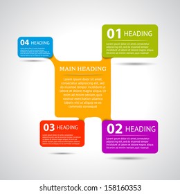 Infographic design, options 1 2 3 4