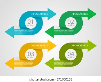 Infographic design with options, arrows and text. Can be used for workflow layout,  business concept with 4 options, parts, steps or processes, banner, chart, web design