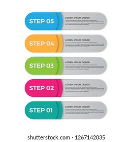 Infographic design, options concept. Template for Business presentation. Business Infographic template. with numbers 5 options or steps.