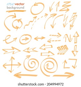 Infographic design with orange arrows on the white background. Eps 10 vector file.