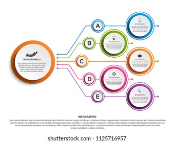 Infographic design organization chart template for business presentations, information banner, timeline or web design.