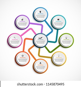 Infographic design organization chart template for business presentations, information banner, timeline or web design.