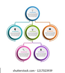 Infographic Design Organization Chart Template For Business Presentations, Information Banner, Timeline Or Web Design.