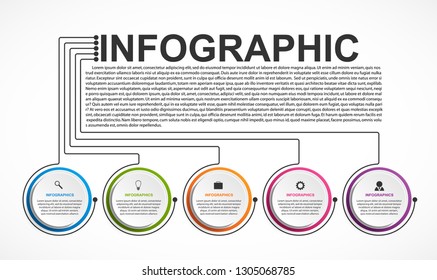 Infographic design organization chart template for business presentations, information banner, timeline or web design.