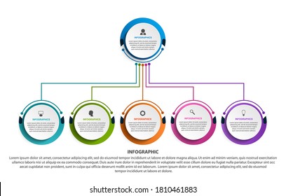 Infographic design organization chart template.