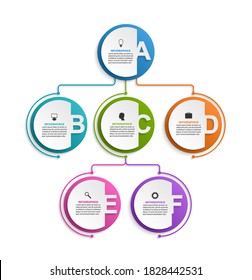 Infographic design organization chart template.