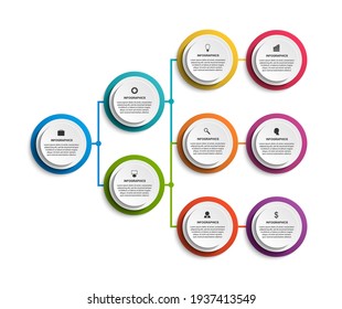 Infographic design organization chart template.