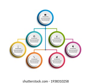 Infographic Design Organization Chart Template For Business Presentations, Information Banner, Timeline Or Web Design.