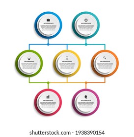 Infographic design organization chart template.