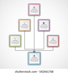 Infographic design organization chart template.