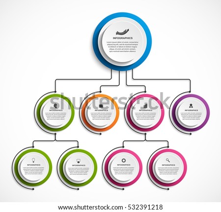 Infographic Design Organization Chart Template Stock Vector Royalty