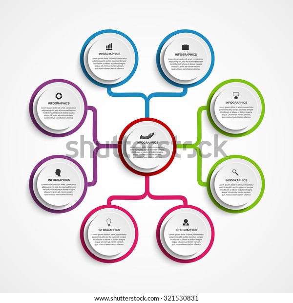 インフォグラフィックデザインの組織図テンプレート のベクター画像素材 ロイヤリティフリー