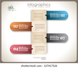 Infographic design - original paper geometric shape with shadows. Ideal for statistic data display.