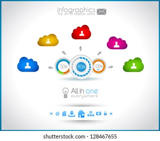 Infographic design - original paper geometric shape with shadows. Ideal for statistic data display or product ranking or general purpose classification.