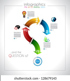 Infographic design - original paper geometric shape with shadows. Ideal for statistic data display or product ranking or general purpose classification.