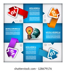 Infographic design - original paper geometric shape with shadows. Ideal for statistic data display or product ranking or general purpose classification.