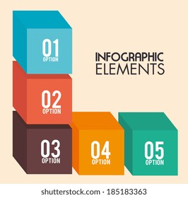 Infographic design over beige background, vector illustration