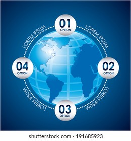 Infographic design over blue background, vector illustration