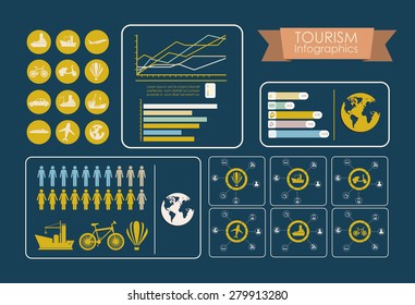 Infographic design over blue background, vector illustration