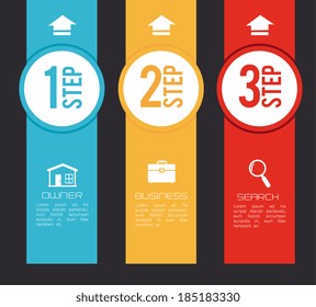Infographic design over dark background, vector illustration
