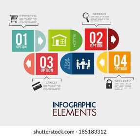Infographic design over gray background, vector illustration