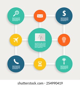 Infographic design with paper creative icons. Vector illustration.