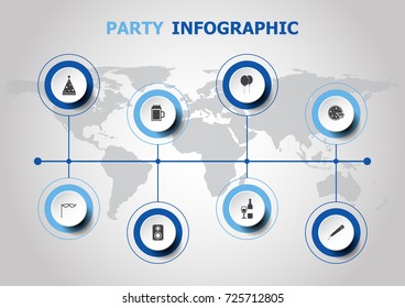 Infographic design with party icons, stock vector
