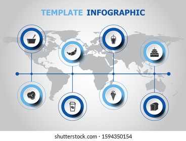 Infographic design with popular food icons, stock vector
