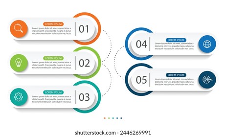 Infographic design presentation business infographic template with 5 steps