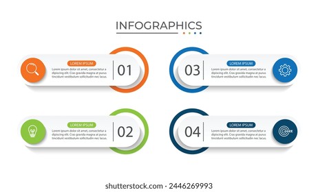 Infographic design presentation business infographic template with 4 steps