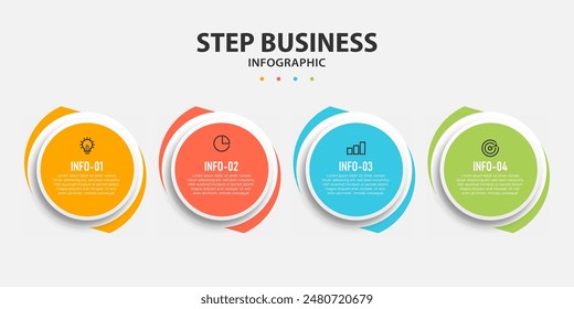 Infographic design presentation business infographic template with 4 options can be used for workflow diagram, info chart, web design. vector illustration.	