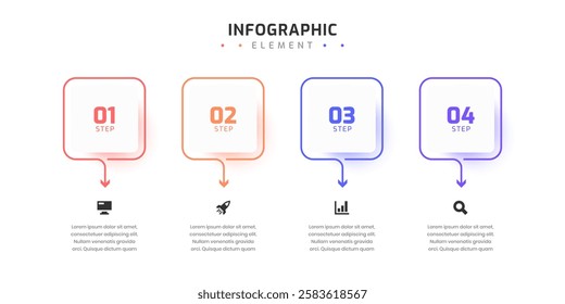 Infographic Design Presentation Business Infographic Template with 4 Option and Icon