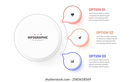 Infographic Design Presentation Business Infographic Template Thin Line with 3 Option and Icon