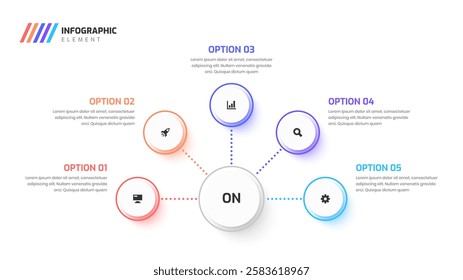 Infographic Design Presentation Business Infographic Template Thin Line with 5 Option and Icon