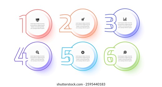 Infographic Design Presentation Business Infographic Template Thin Line with 6 Option and Icon