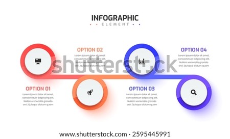 Infographic Design Presentation Business Infographic Template with 4 Option and Icon