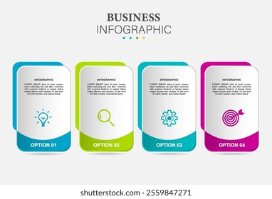 Infographic design. Presentation template with 4 options or steps.