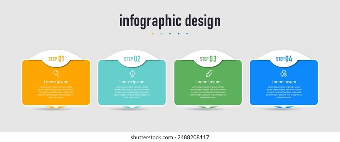 Infographic design process with square template design with icons and 5 options or steps. Vector illustration.
