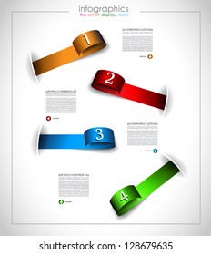 Infographic design  for product ranking - original paper geometric shape with shadows. Ideal for statistic data display.
