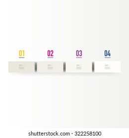 Infographic design with realistic 3d boxes on simple background with numbers and text 
can be used for workflow layout, diagram, chart, number options, web design. 
Eps 10 stock vector illustration 
