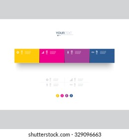 Infographic design with realistic 3d boxes on simple background with numbers and text 
can be used for workflow layout, diagram, chart, number options, web design. 
Eps 10 stock vector illustration 
